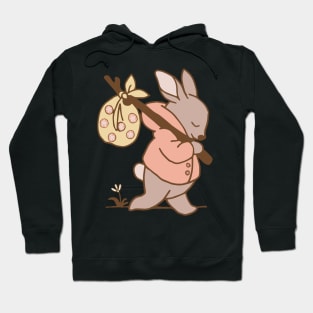 Little cute rabbit walks away from home - on a baby onzie or sweatshirt Hoodie